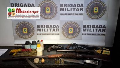 Homem é preso em Cristal por violência doméstica e posse ilegal de armas