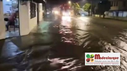 Chuva intensa provoca alagamentos e transtornos em São Lourenço do Sul