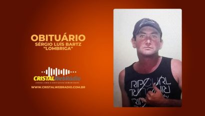 Comunicado de falecimento de Sérgio Luís Bartz, conhecido como "lombriga"