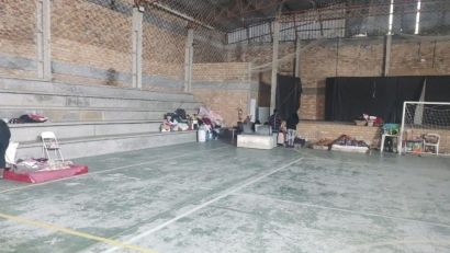 FAMÍLIAS DESALOJADAS ESTÃO SENDO ACOLHIDAS EM ABRIGOS EM TAPES