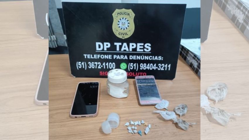 POLÍCIA CIVIL PRENDE TRAFICANTE EM TAPES E DESARTICULA PONTO DE VENDA DE DROGAS